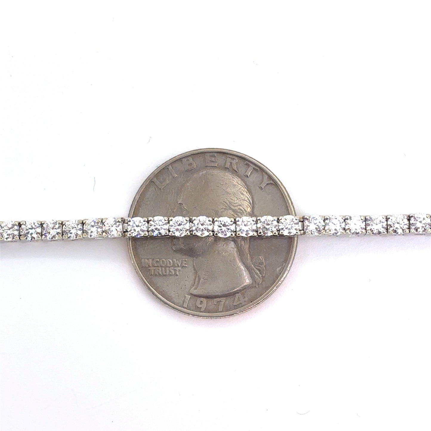 14K White Gold Natural Diamond Tennis Bracelet | Round 4.88 TCW, F-G VS1-VS2, 7.25 inch