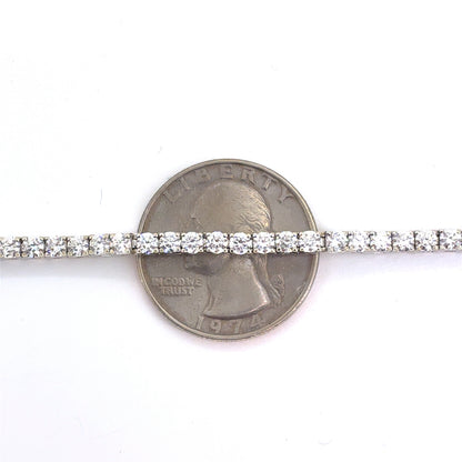 14K White Gold Natural Diamond Tennis Bracelet | Round 4.88 TCW, F-G VS1-VS2, 7.25 inch