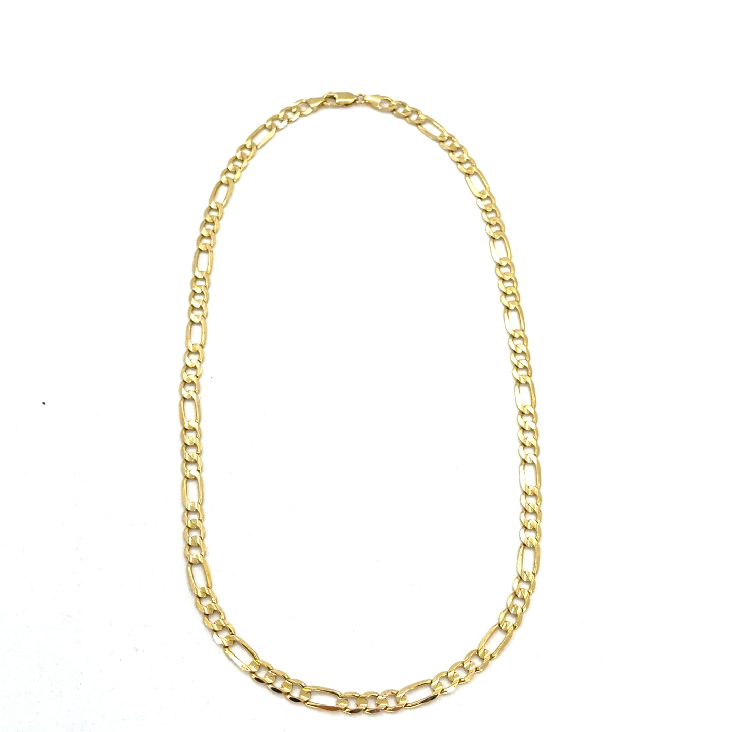 10K Yellow Gold Solid Figaro Necklace | 22 Inches, 6.6mm, 26.3 grams