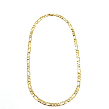 10K Yellow Gold Solid Figaro Necklace | 22 Inches, 6.6mm, 26.3 grams