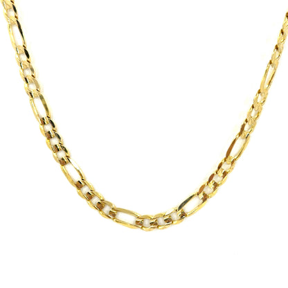 10K Yellow Gold Solid Figaro Necklace | 22 Inches, 6.6mm, 26.3 grams
