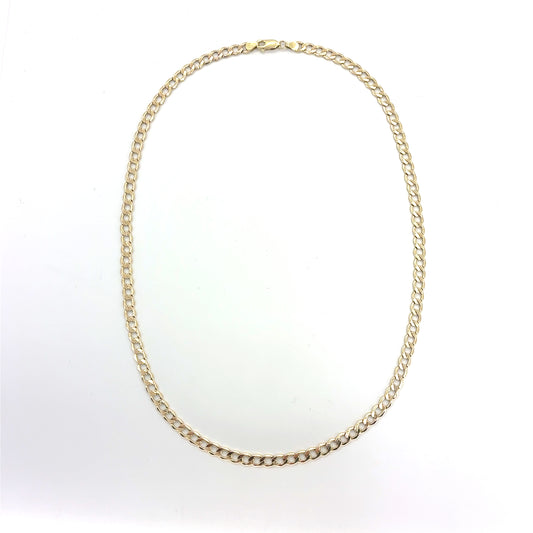 10K Yellow Gold Hollow Cuban Necklace | 20 Inches, 5.1mm, 7.3 grams