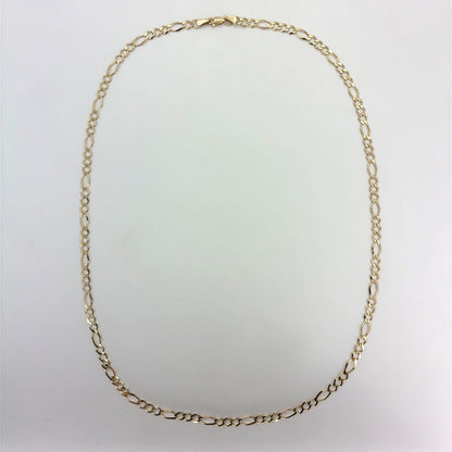 10K Yellow Gold Solid Classic Figaro Necklace | 26 Inches, 5.2mm, 11.70 grams