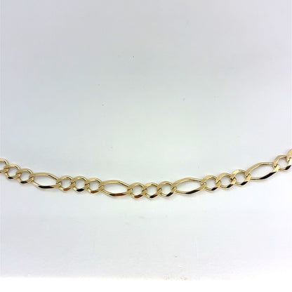 10K Yellow Gold Solid Classic Figaro Necklace | 26 Inches, 5.2mm, 11.70 grams