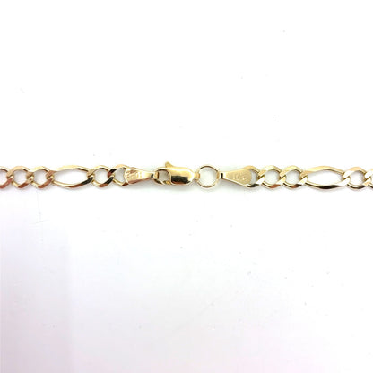 10K Yellow Gold Solid Classic Figaro Necklace | 26 Inches, 5.2mm, 11.70 grams
