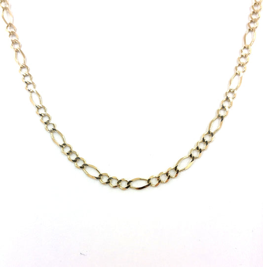 10K Yellow Gold Solid Classic Figaro Necklace | 26 Inches, 5.2mm, 11.70 grams