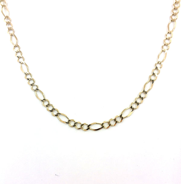 10K Yellow Gold Solid Classic Figaro Necklace | 26 Inches, 5.2mm, 11.70 grams