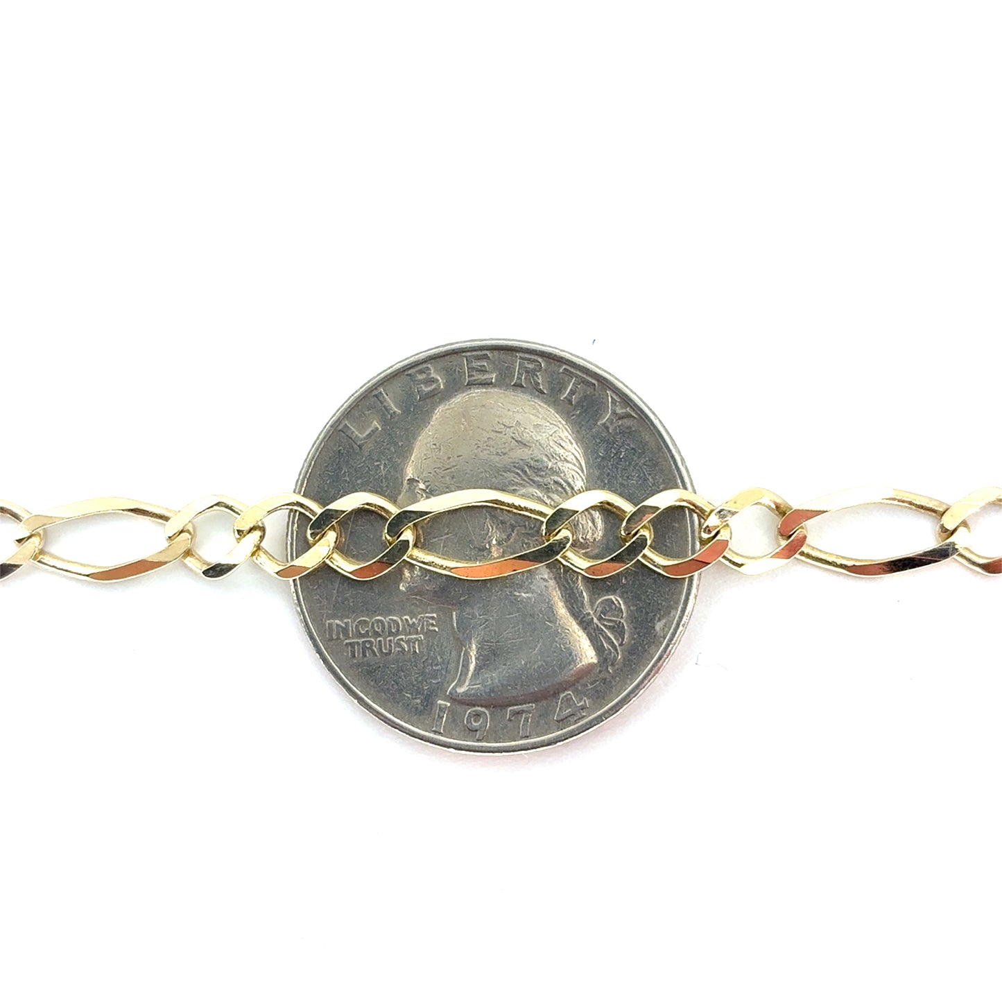 10K Yellow Gold Solid Classic Figaro Necklace | 26 Inches, 5.2mm, 11.70 grams