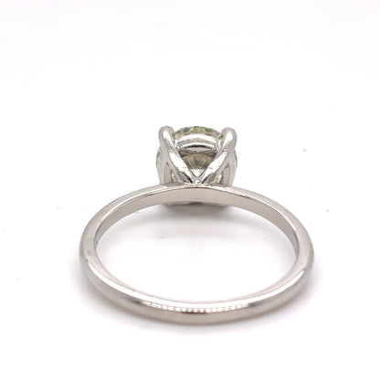 Platinum Natural Diamond Solitaire Ring | Round 1.90 CTW, J VS1, Size 6.5