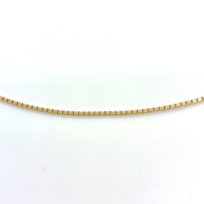 14K Yellow Gold Box Chain Necklace | 20 Inches, 1.1mm, 4.50 grams