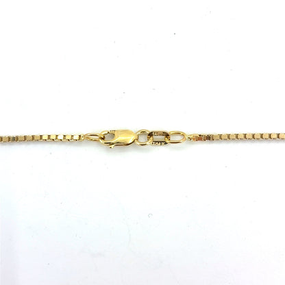14K Yellow Gold Box Chain Necklace | 20 Inches, 1.1mm, 4.50 grams