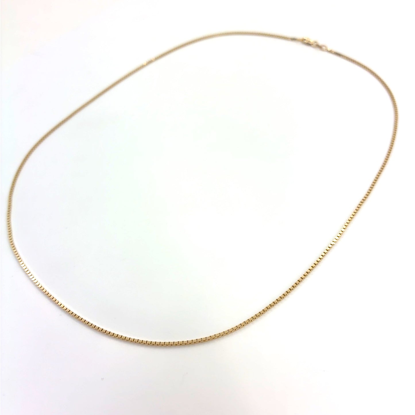 14K Yellow Gold Box Chain Necklace | 20 Inches, 1.1mm, 4.50 grams