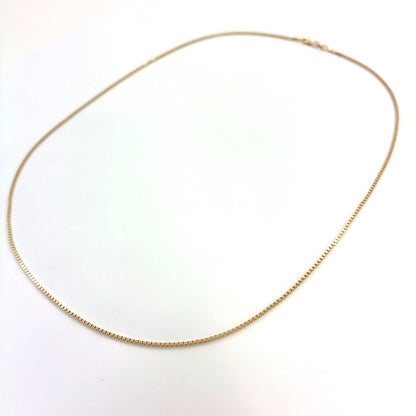 14K Yellow Gold Box Chain Necklace | 20 Inches, 1.1mm, 4.50 grams