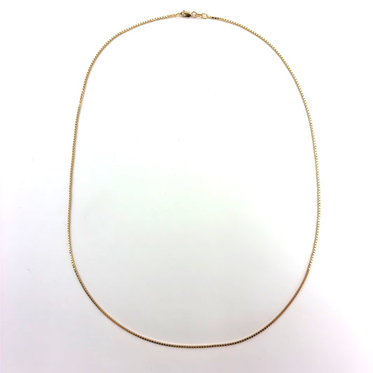 14K Yellow Gold Box Chain Necklace | 20 Inches, 1.1mm, 4.50 grams