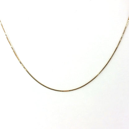 14K Yellow Gold Box Chain Necklace | 20 Inches, 1.1mm, 4.50 grams