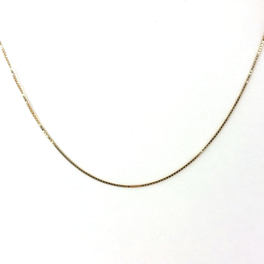 14K Yellow Gold Box Chain Necklace | 20 Inches, 1.1mm, 4.50 grams