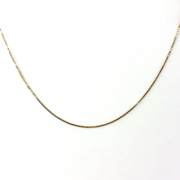 14K Yellow Gold Box Chain Necklace | 20 Inches, 1.1mm, 4.50 grams