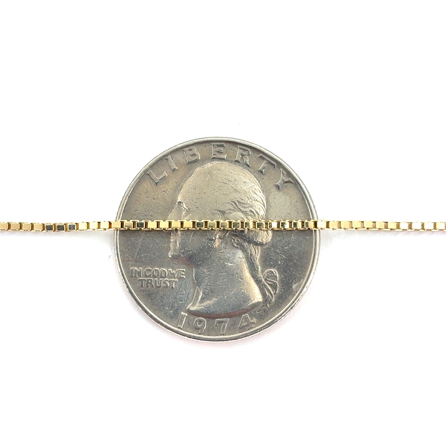 14K Yellow Gold Box Chain Necklace | 20 Inches, 1.1mm, 4.50 grams
