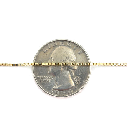 14K Yellow Gold Box Chain Necklace | 20 Inches, 1.1mm, 4.50 grams