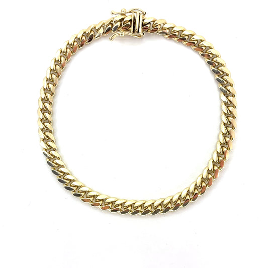 14K Yellow Gold Solid Miami Cuban Bracelet | 7.5 Inches, 8mm, 15.90 grams