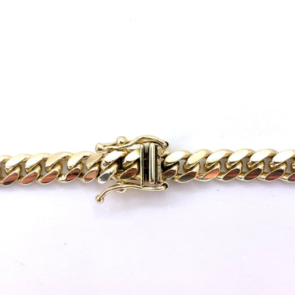 14K Yellow Gold Solid Miami Cuban Bracelet | 7.5 Inches, 8mm, 15.90 grams