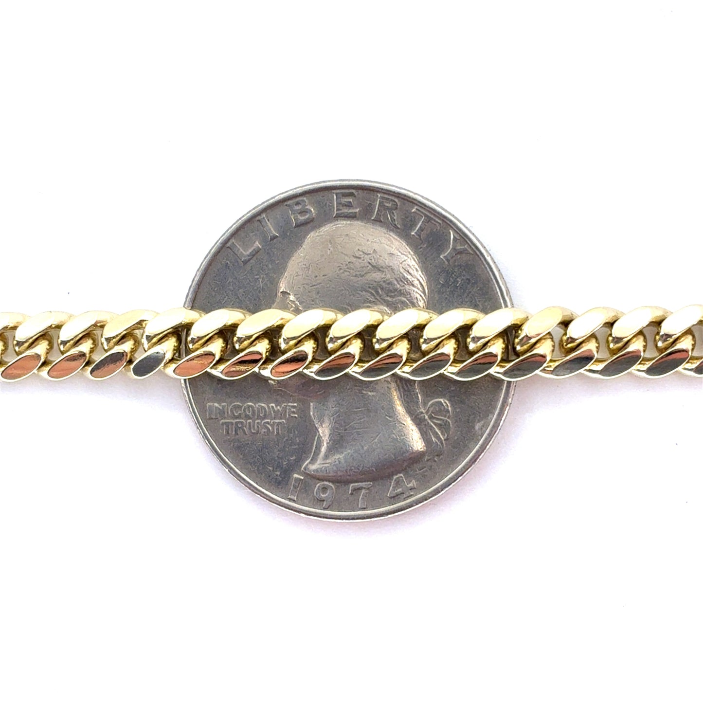 14K Yellow Gold Solid Miami Cuban Bracelet | 7.5 Inches, 8mm, 15.90 grams
