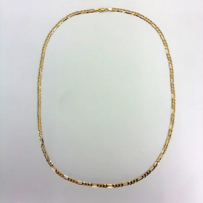 14K Yellow Gold Solid Concave Figaro Necklace | 22 Inches, 3.8mm, 9.60 grams