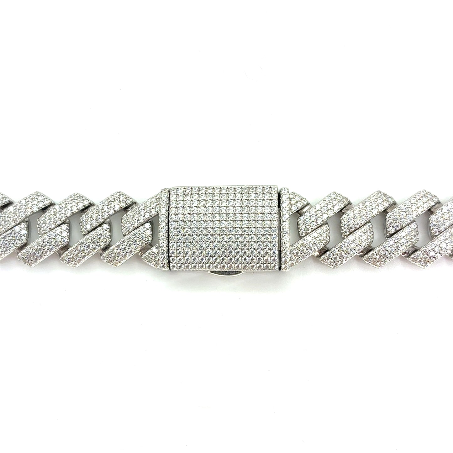 925 Sterling Silver CZ Monaco Cuban Necklace | 22 Inches, 12mm