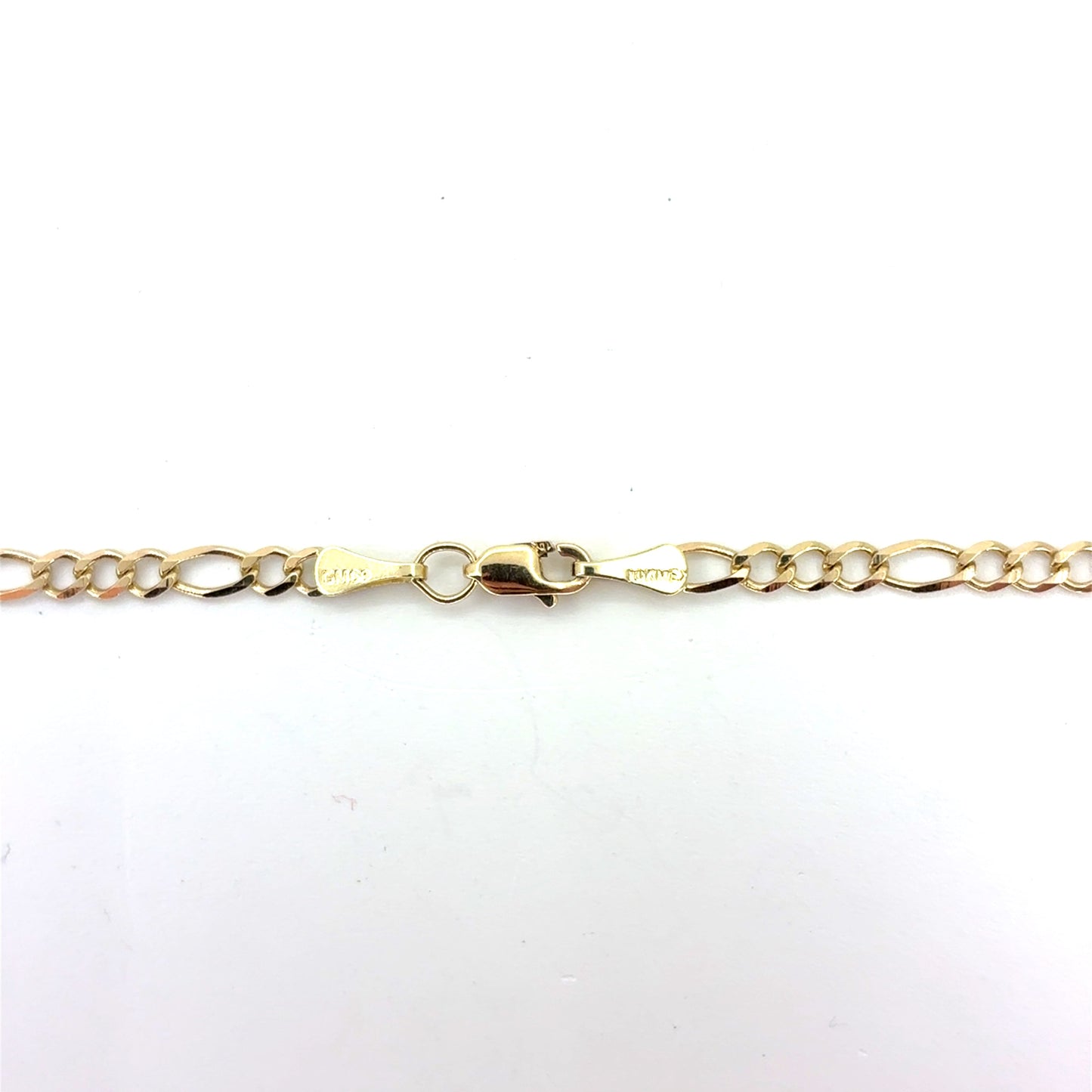 10K Yellow Gold Solid Figaro Necklace | 24 Inches, 3.4mm, 7.40 grams
