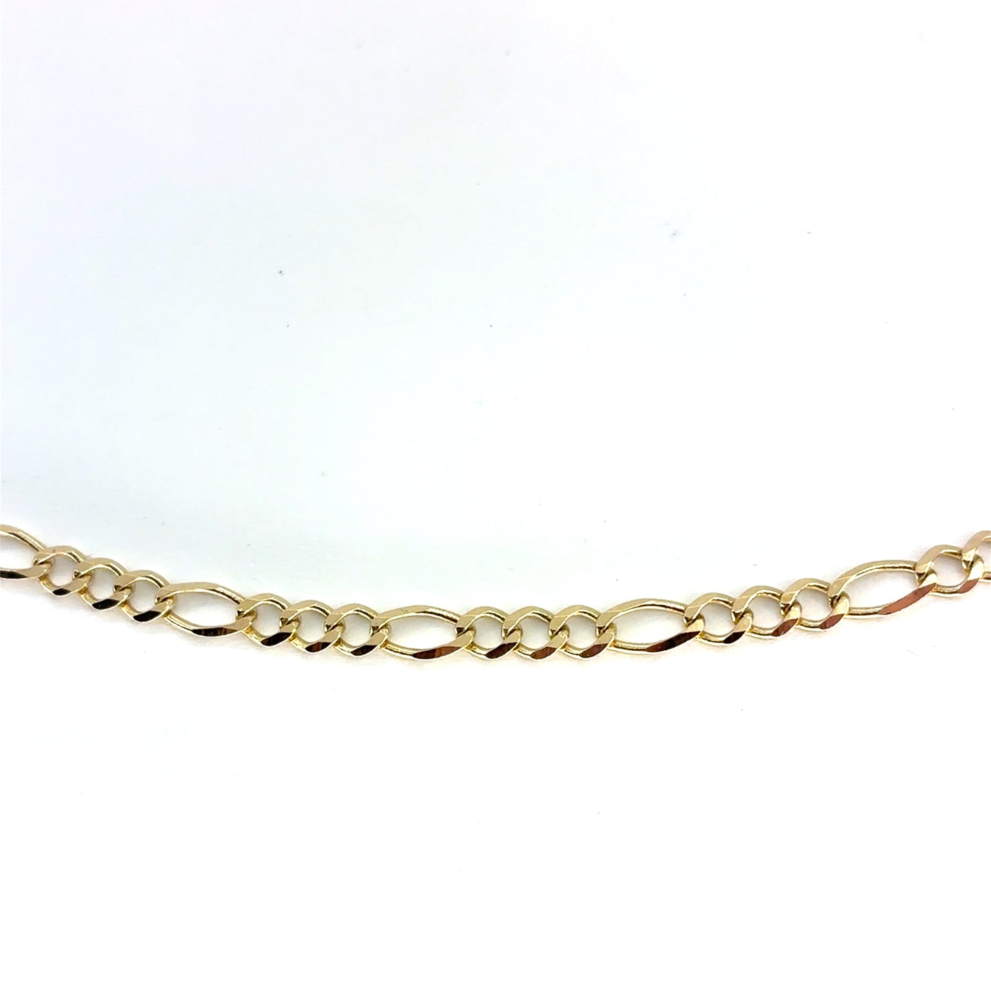 10K Yellow Gold Solid Figaro Necklace | 24 Inches, 3.4mm, 7.40 grams
