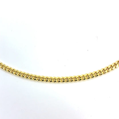 14K Yellow Gold Hollow Miami Cuban Necklace | 20 Inches, 3mm, 5.45 grams