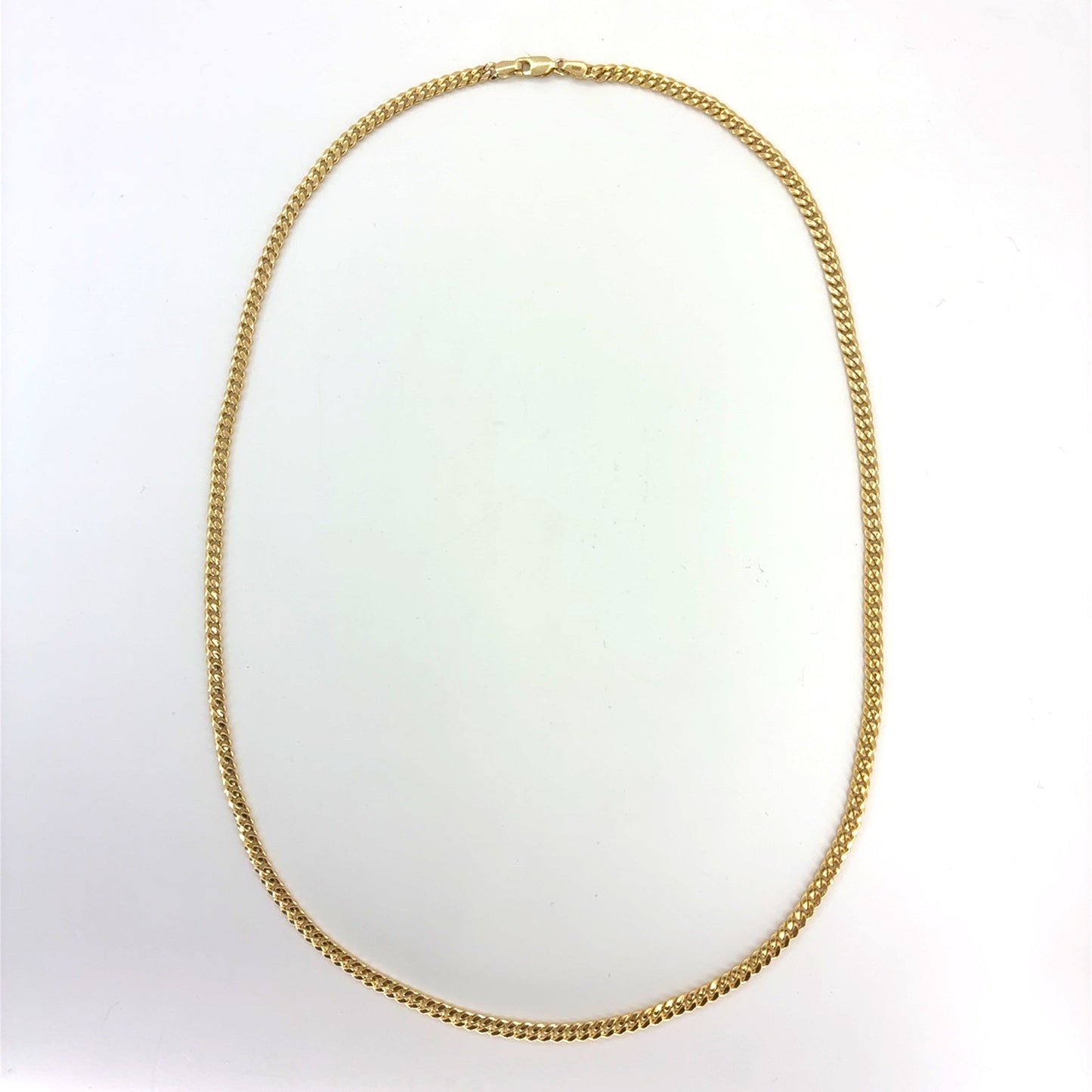 14K Yellow Gold Hollow Miami Cuban Necklace | 22 Inches, 3.7mm, 9.10 grams