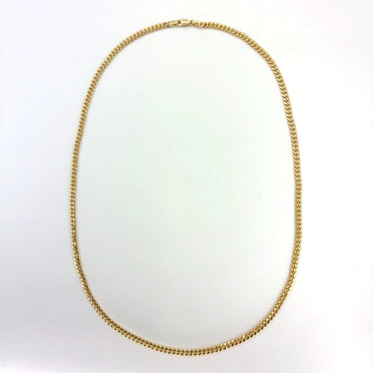 14K Yellow Gold Hollow Miami Cuban Necklace | 22 Inches, 3.7mm, 9.10 grams