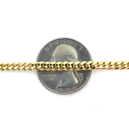 14K Yellow Gold Hollow Miami Cuban Necklace | 22 Inches, 3.7mm, 9.10 grams