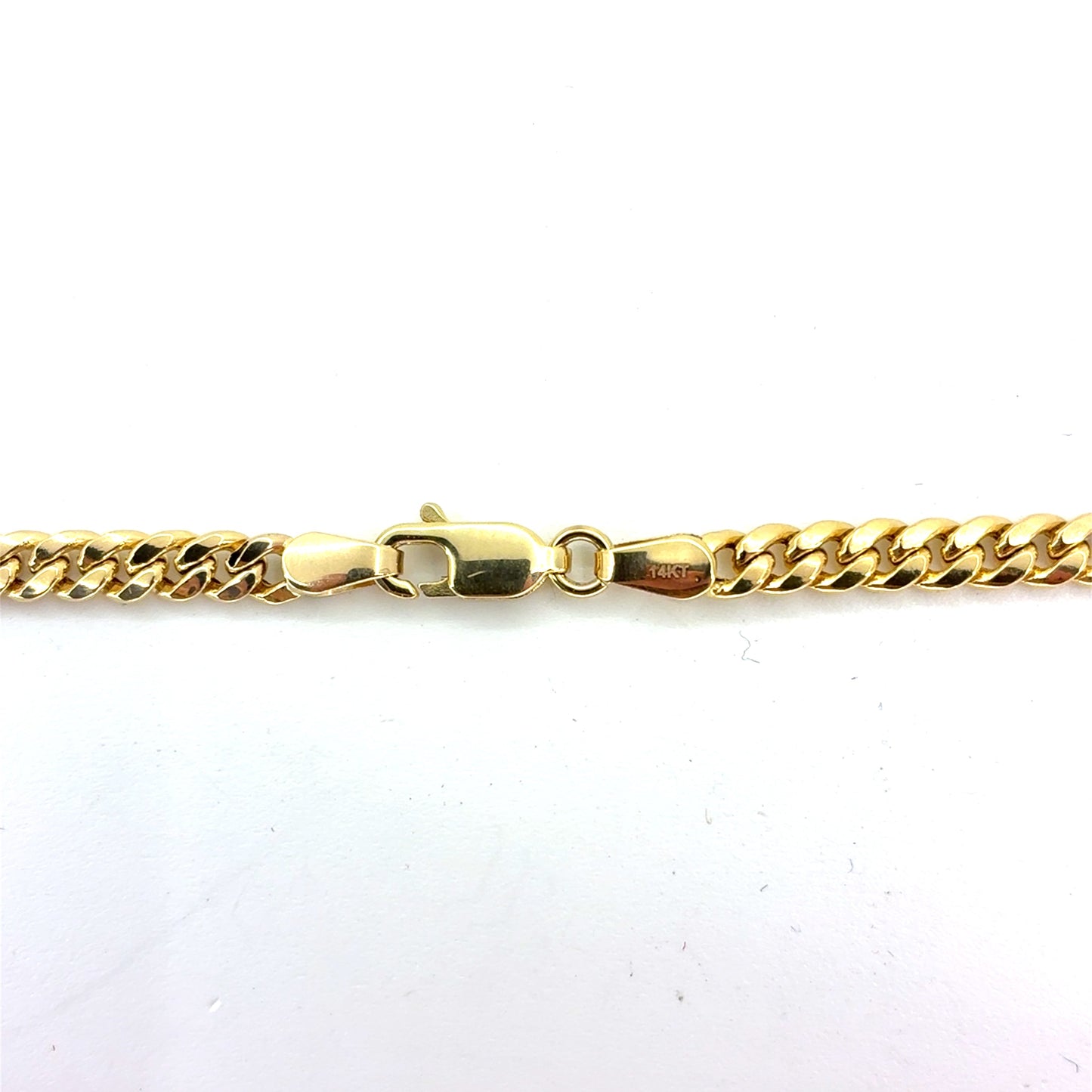 14K Yellow Gold Hollow Miami Cuban Necklace | 22 Inches, 3.7mm, 9.10 grams