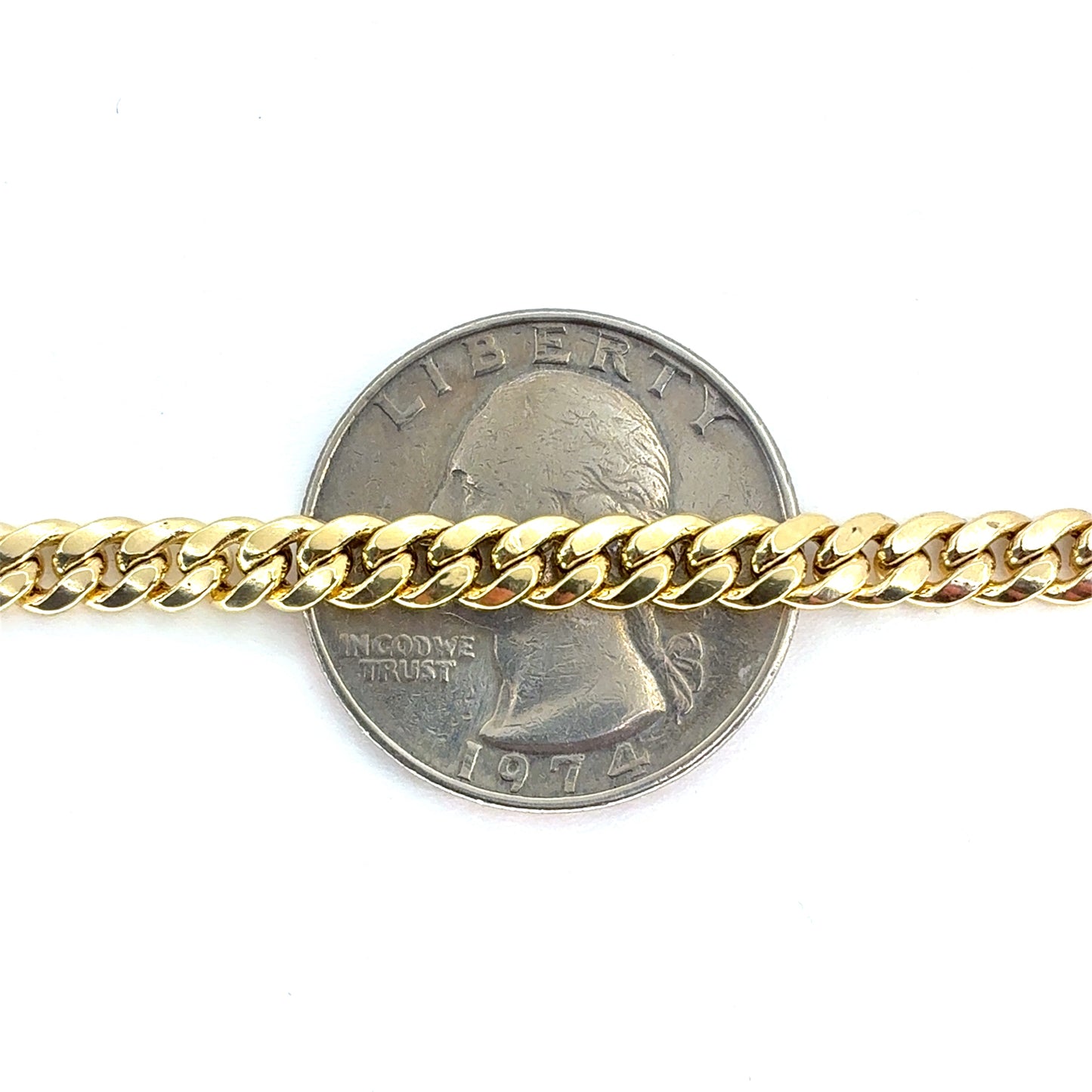 14K Yellow Gold Hollow Miami Cuban Bracelet | 8 Inches, 4.6mm, 5.10 grams