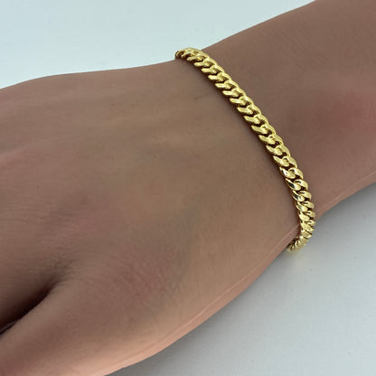 14K Yellow Gold Hollow Miami Cuban Bracelet | 8 Inches, 4.6mm, 5.10 grams