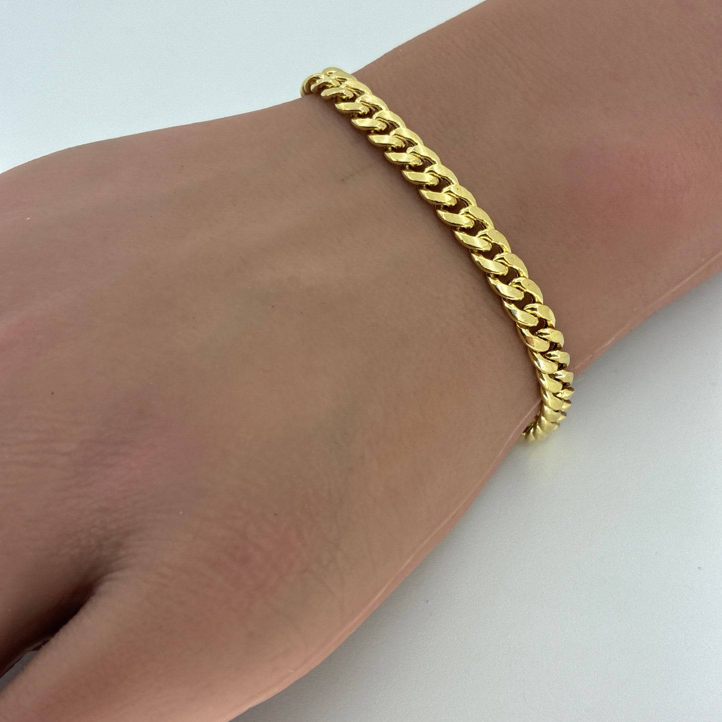 14K Yellow Gold Hollow Miami Cuban Bracelet | 8 Inches, 5.5mm, 6.6 grams