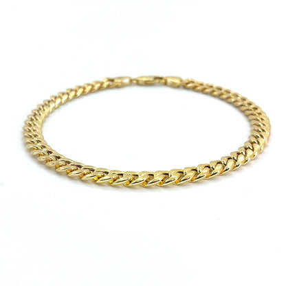 14K Yellow Gold Hollow Miami Cuban Bracelet | 8 Inches, 5.5mm, 6.6 grams