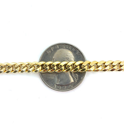 14K Yellow Gold Hollow Miami Cuban Bracelet | 8 Inches, 5.5mm, 6.6 grams