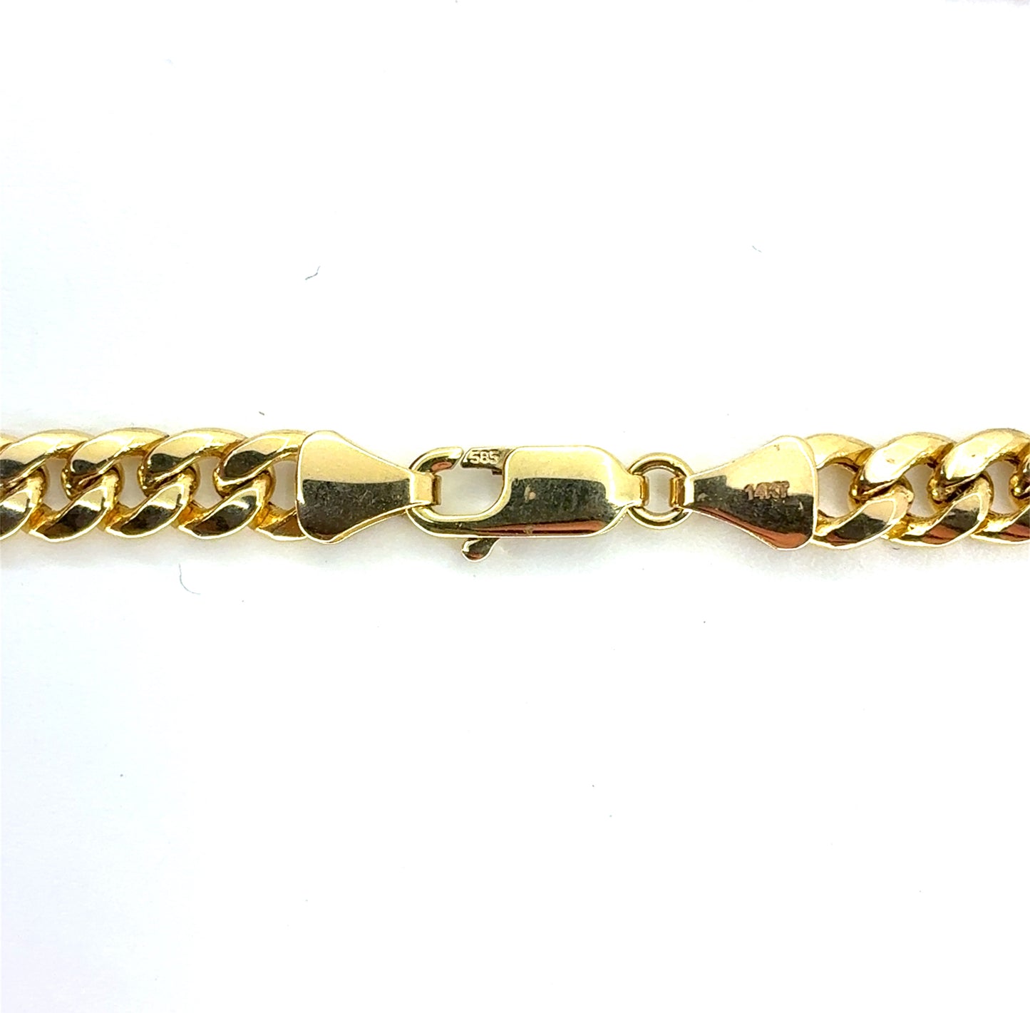 14K Yellow Gold Hollow Miami Cuban Bracelet | 8 Inches, 5.5mm, 6.6 grams