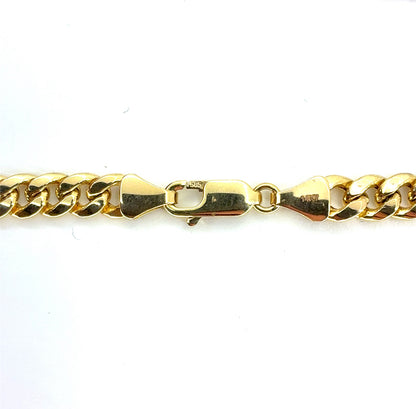 14K Yellow Gold Hollow Miami Cuban Bracelet | 8 Inches, 5.5mm, 6.6 grams