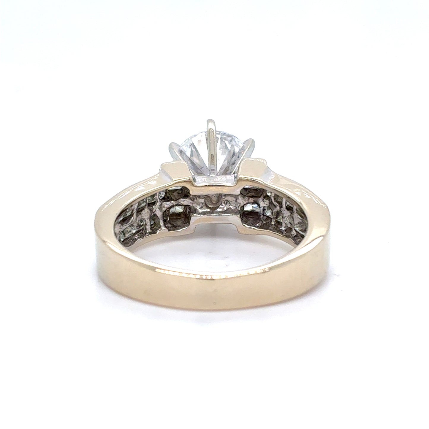 18K White Gold Natural Diamond 2.07ct Solitaire Ring  | Round & Princess 3.07 TCW, E I1 , Size 5.5