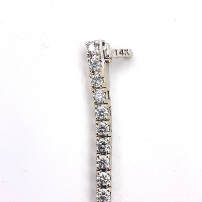 14K White Gold Natural Diamond Tennis Bracelet | Round 4.40 TCW, G-H SI2-I1, 7 Inch
