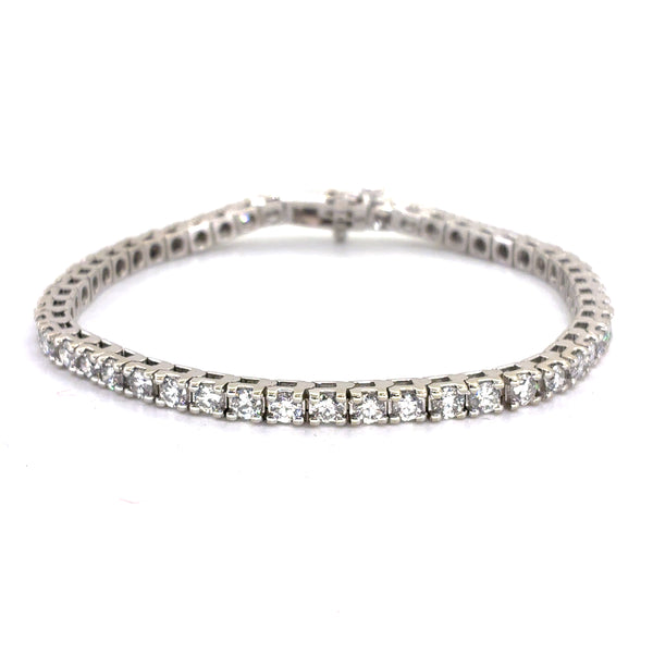 14K White Gold Natural Diamond Tennis Bracelet | Round 4.40 TCW, G-H SI2-I1, 7 Inch