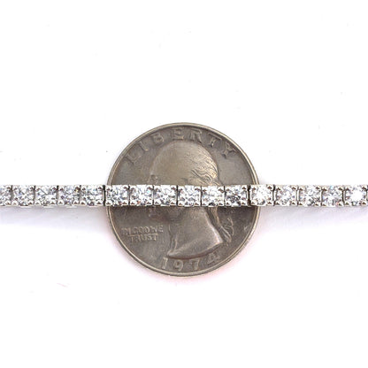 14K White Gold Natural Diamond Tennis Bracelet | Round 4.40 TCW, G-H SI2-I1, 7 Inch