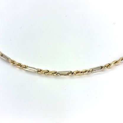 14K Two Tone Gold Solid Milano Necklace | 22 Inches, 3.5mm, 13.7 grams