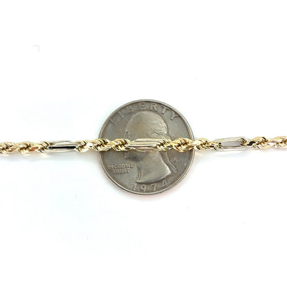 14K Two Tone Gold Solid Milano Necklace | 22 Inches, 3.5mm, 13.7 grams