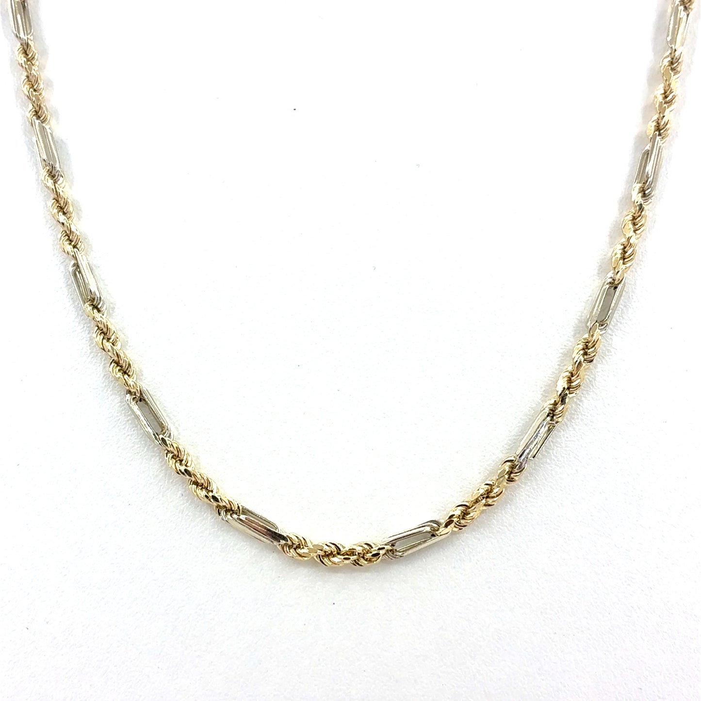 14K Two Tone Gold Solid Milano Necklace | 22 Inches, 3.5mm, 13.7 grams