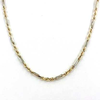 14K Two Tone Gold Solid Milano Necklace | 22 Inches, 3.5mm, 13.7 grams
